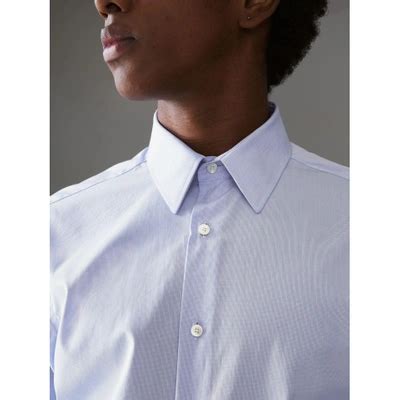 burberry slim fit cotton poplin shirt in city blue|Burberry Limited.